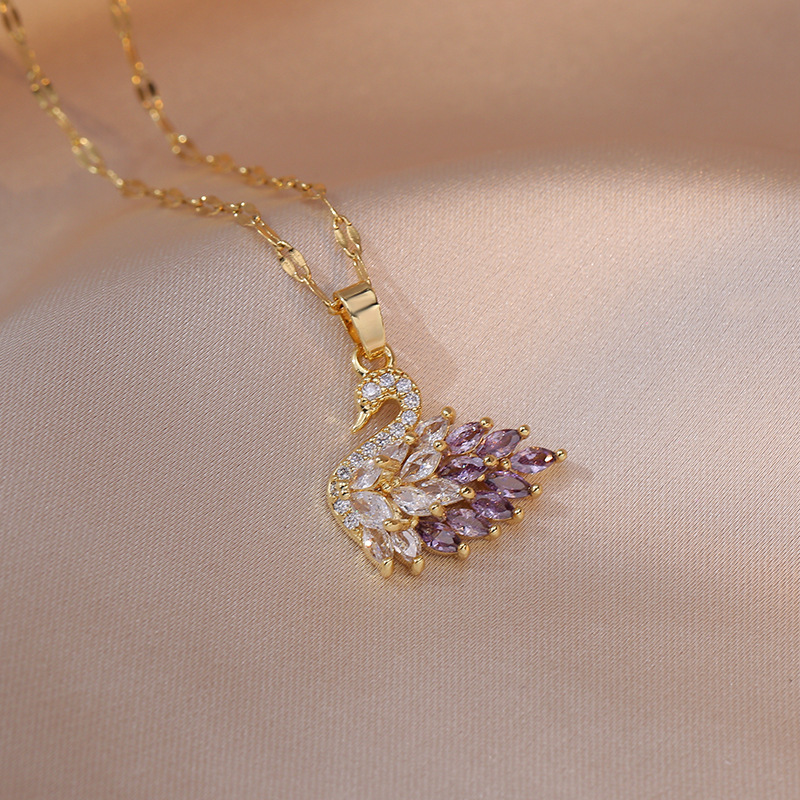Schwann Kette mit Zirkonia Steine