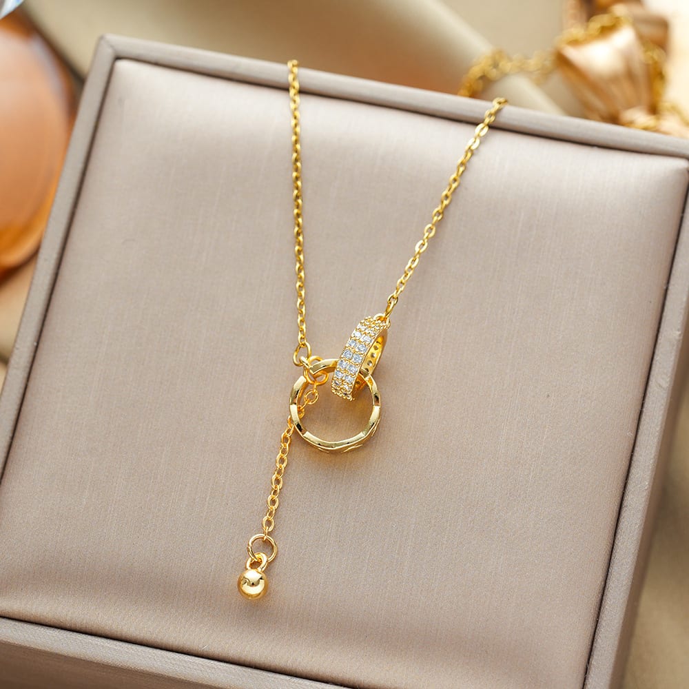 Gold Kette Vergoldete Ineinandergreifende Kreise